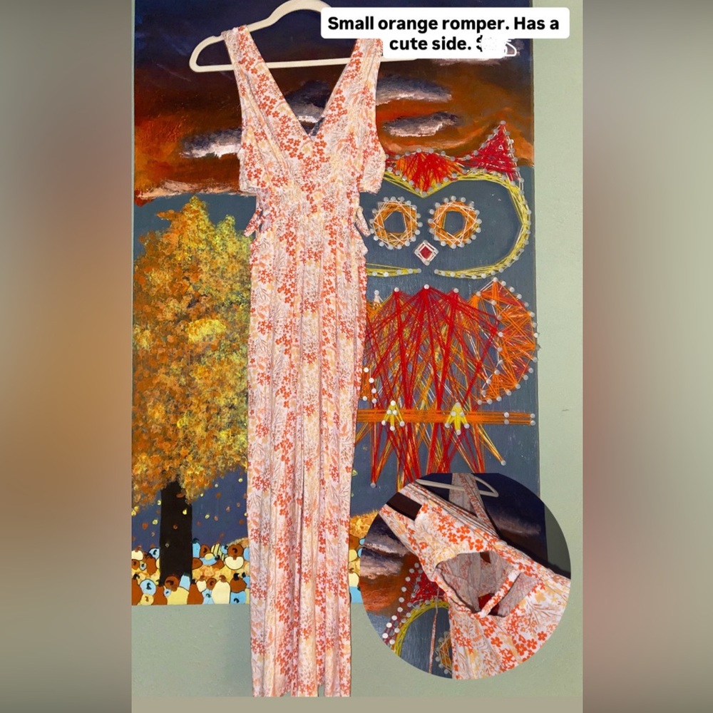Floral Orange Romper